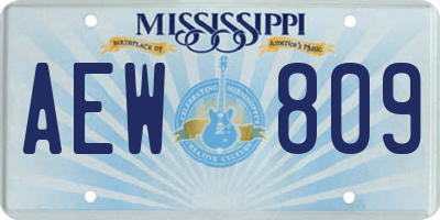 MS license plate AEW809