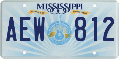 MS license plate AEW812