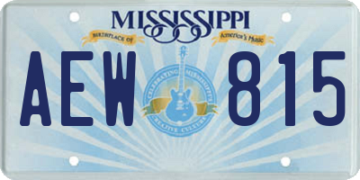 MS license plate AEW815