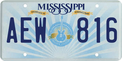 MS license plate AEW816