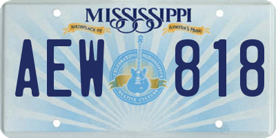 MS license plate AEW818