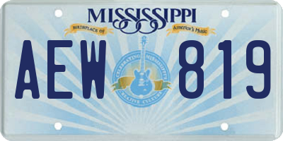MS license plate AEW819