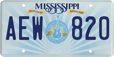 MS license plate AEW820