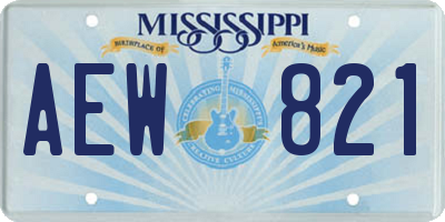 MS license plate AEW821