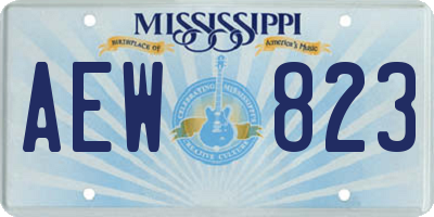 MS license plate AEW823