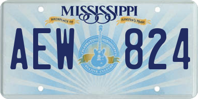 MS license plate AEW824