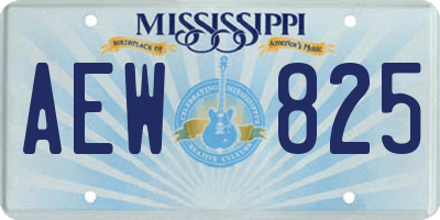 MS license plate AEW825