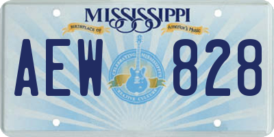 MS license plate AEW828