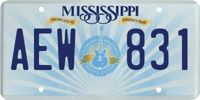 MS license plate AEW831
