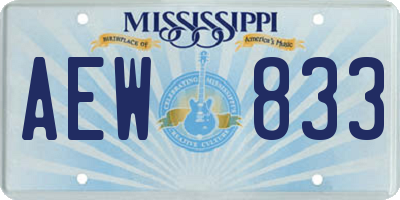 MS license plate AEW833