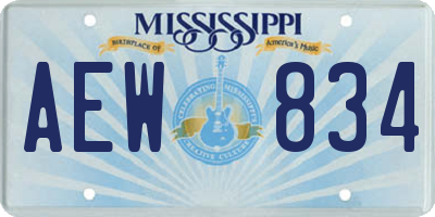 MS license plate AEW834