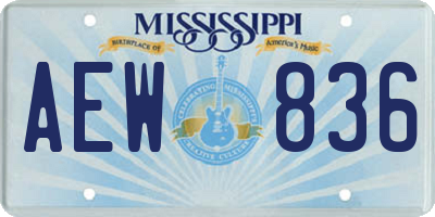 MS license plate AEW836