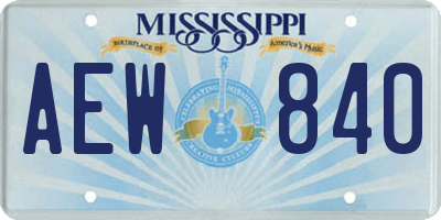 MS license plate AEW840