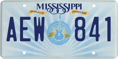MS license plate AEW841