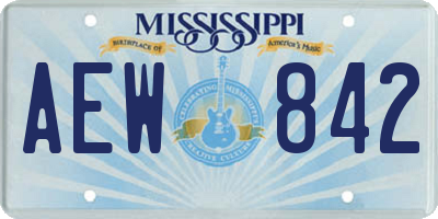 MS license plate AEW842