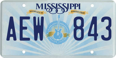 MS license plate AEW843