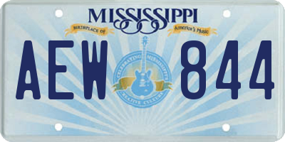 MS license plate AEW844