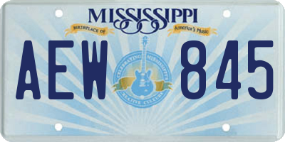 MS license plate AEW845