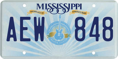 MS license plate AEW848