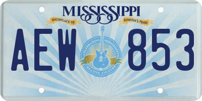 MS license plate AEW853