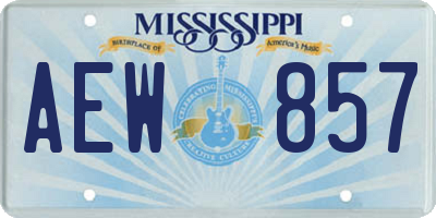 MS license plate AEW857