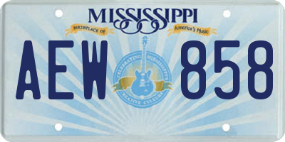MS license plate AEW858
