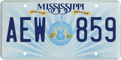MS license plate AEW859
