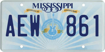 MS license plate AEW861