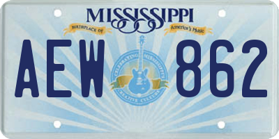 MS license plate AEW862