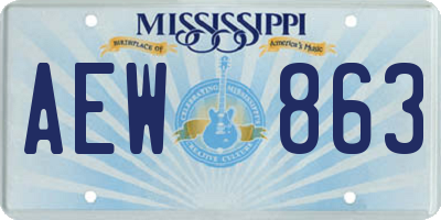 MS license plate AEW863