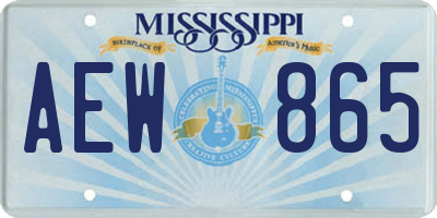 MS license plate AEW865