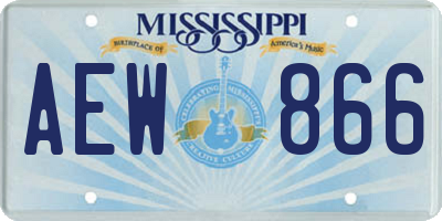 MS license plate AEW866