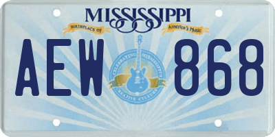 MS license plate AEW868