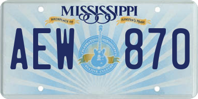 MS license plate AEW870