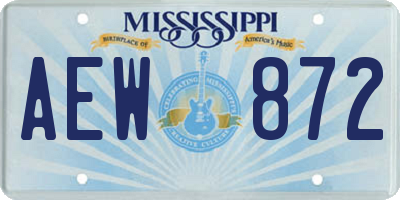 MS license plate AEW872