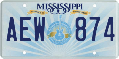 MS license plate AEW874