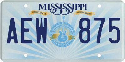 MS license plate AEW875