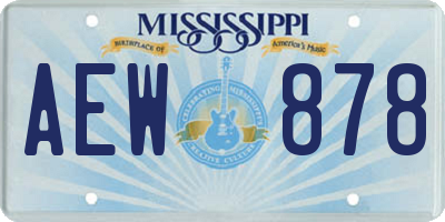 MS license plate AEW878