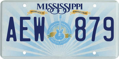 MS license plate AEW879