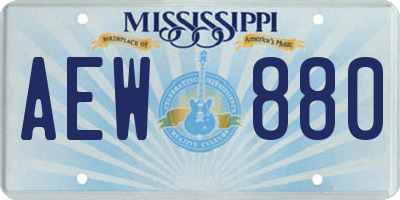 MS license plate AEW880