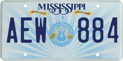 MS license plate AEW884