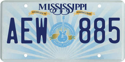 MS license plate AEW885