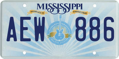 MS license plate AEW886