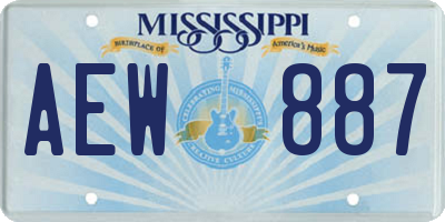 MS license plate AEW887