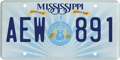MS license plate AEW891