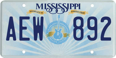 MS license plate AEW892