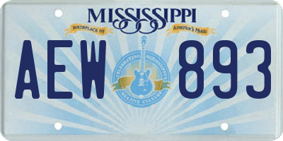 MS license plate AEW893