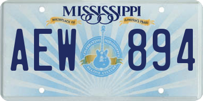 MS license plate AEW894