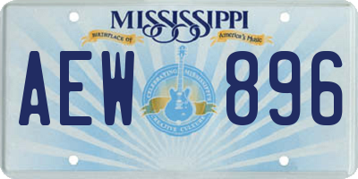 MS license plate AEW896