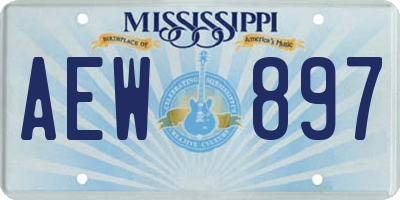 MS license plate AEW897